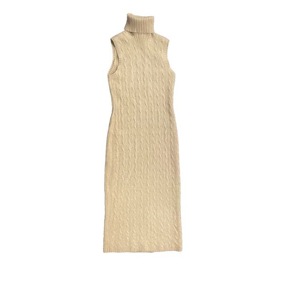 Ralph Lauren Black Label Cashmere Sleeveless Sweater Dress M Turtleneck Bodycon - Picture 1 of 3
